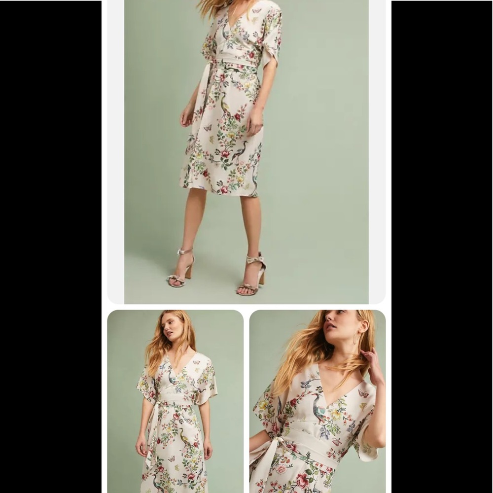DRA Anthropologie kimono floral dress size 0. MIDI length